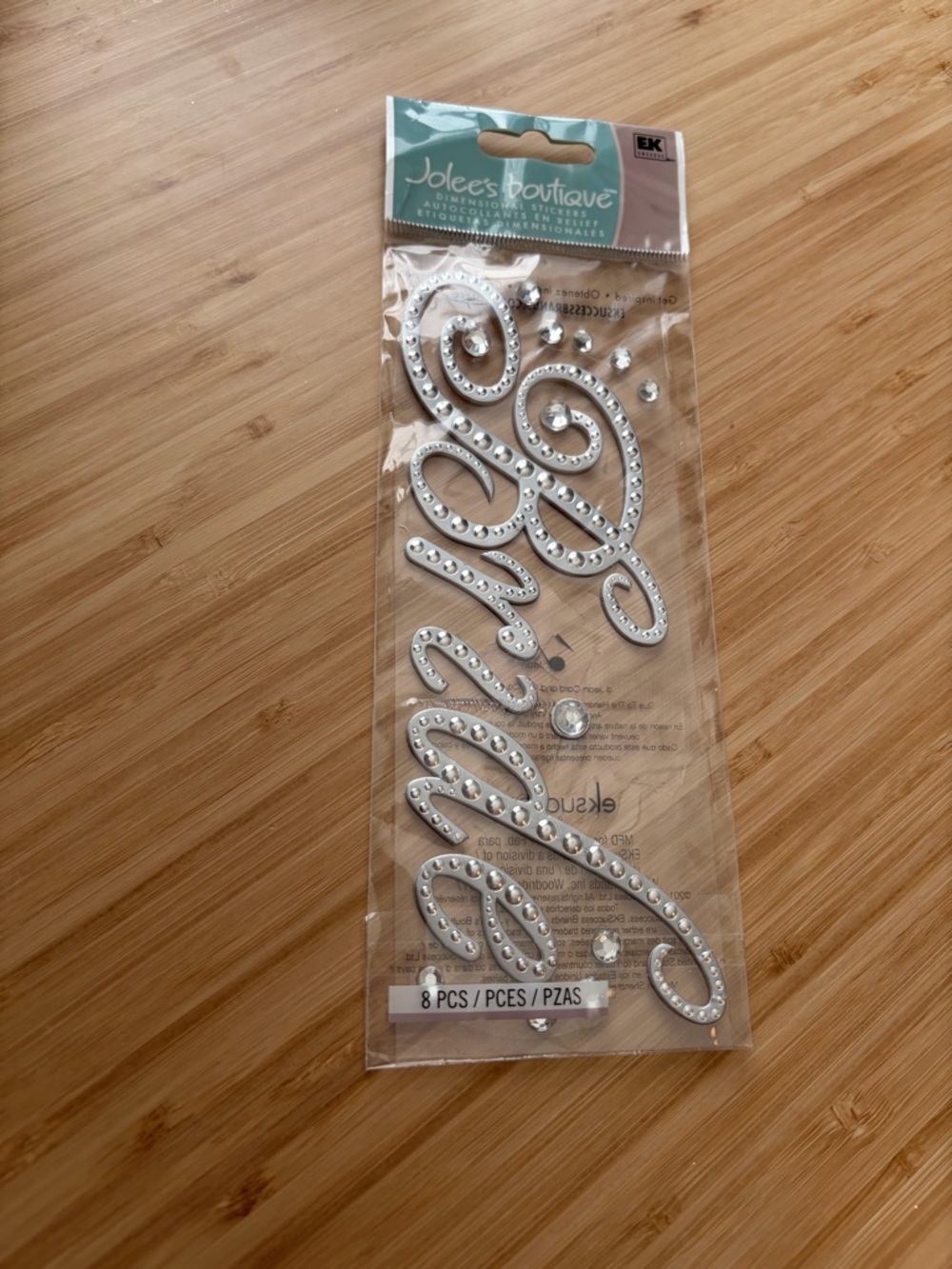 Hobby Lobby Silver Rhinestone 'Bride' Script Sticker
